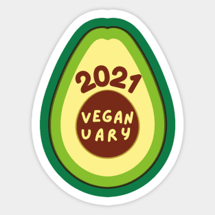 Veganuary avocado Sticker